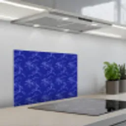 Bloesem - Bloemen - Blauw keuken achterwand spatscherm klein 900 -3d_schuin
