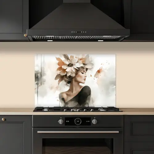Bloesem - Portret - Gezicht keuken achterwand spatscherm klein -sfeer1
