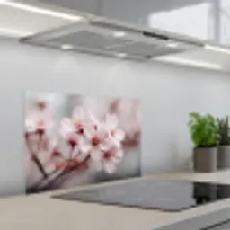 Bloesems - Meeldraden - Geel - Wazig keuken achterwand spatscherm klein -3d_schuin