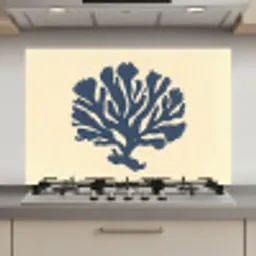 Blauw koraal - Vertakkingen - Beige keuken achterwand spatscherm klein -3d_website