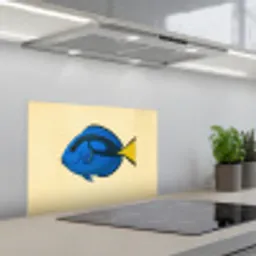 Blauw - Dory - Vis - Staartvin keuken achterwand spatscherm klein -3d_schuin
