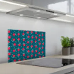 Blauwgroen - Appels - Vruchten keuken achterwand spatscherm klein 900 -3d_schuin