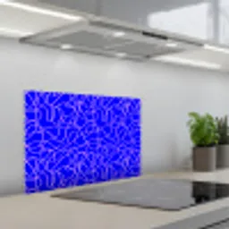 Blauw - Lijnen - Roze - Abstract keuken achterwand spatscherm klein 900 -3d_schuin