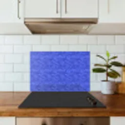 Blauw - Patroon - Heuvels - Bloemen keuken achterwand spatscherm klein 900 -sfeer2