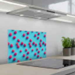 Blauw - Frambozen - Roze keuken achterwand spatscherm klein 900 -3d_schuin