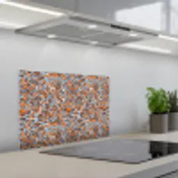 Blauw - Waterverf - Chaos keuken achterwand spatscherm klein 900 -3d_schuin