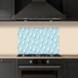 Blauw - Wit - Patroon - Bliksem keuken achterwand spatscherm klein 900 -sfeer1