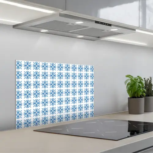 Zee - Sfeer - Blauw - Wit keuken achterwand spatscherm klein 900 -3d_schuin