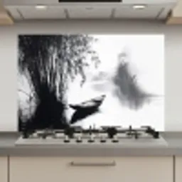 Boot - Rivier - Bamboe - Wit keuken achterwand spatscherm klein -3d_website
