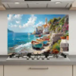 Boten - Rotsen - Zee - Zon keuken achterwand spatscherm klein -3d_website