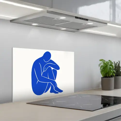 Lichaam - Abstract - Blauw keuken achterwand spatscherm klein -3d_schuin