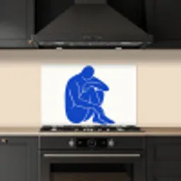 Lichaam - Abstract - Blauw keuken achterwand spatscherm klein -sfeer1