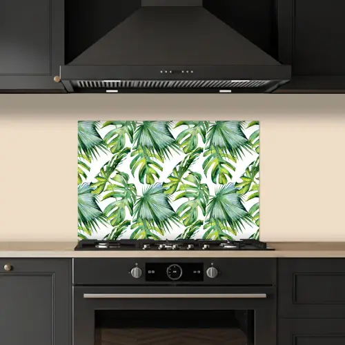 Bohemian - Bladeren - Bloemen - Tropisch keuken achterwand spatscherm klein -sfeer1