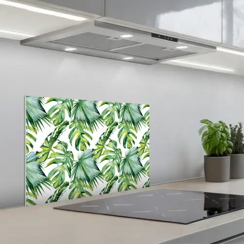 Bohemian - Bladeren - Bloemen - Tropisch keuken achterwand spatscherm klein -3d_schuin