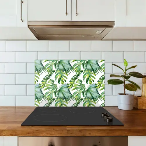 Bohemian - Bladeren - Bloemen - Tropisch keuken achterwand spatscherm klein -sfeer2