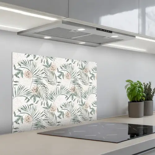 Boho - Jungle - Bloemen - Bladeren keuken achterwand spatscherm middel -3d_schuin