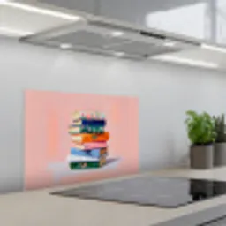 Boeken - Stapel - Kleurrijk keuken achterwand spatscherm klein -3d_schuin