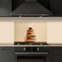 Boeken - Toren - Koffie - Beige keuken achterwand spatscherm klein -sfeer1