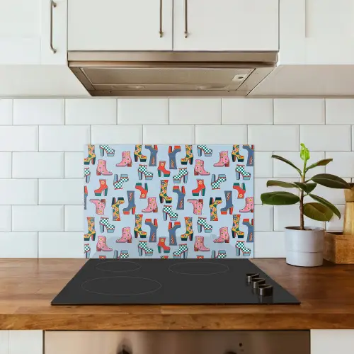 Laarzen - Patroon - Disco keuken achterwand spatscherm klein 900 -sfeer2