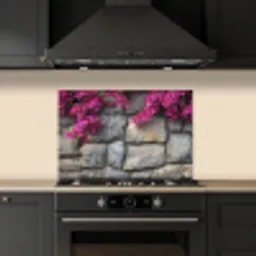 Bougainvillea - Stenen Muur - Roze keuken achterwand spatscherm klein -sfeer1