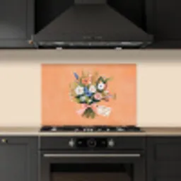 Boeket - Strikje - Quote keuken achterwand spatscherm klein -sfeer1