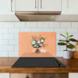 Boeket - Strikje - Quote keuken achterwand spatscherm klein -sfeer2