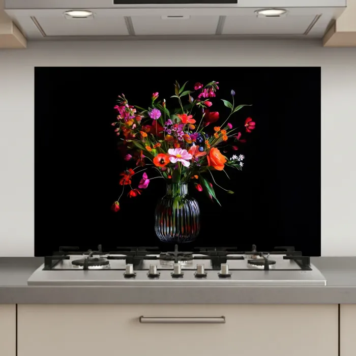 Boeket - Veldbloemen - Vaas keuken achterwand spatscherm klein -3d_website