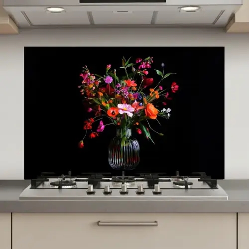 Boeket - Veldbloemen - Vaas keuken achterwand spatscherm klein -3d_website