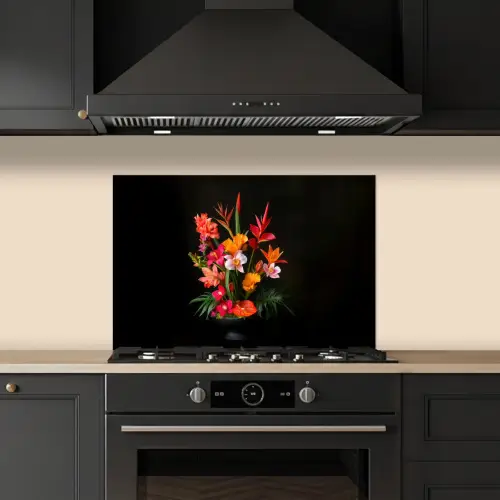 Boeket - Bloemen - Exotisch keuken achterwand spatscherm klein -sfeer1