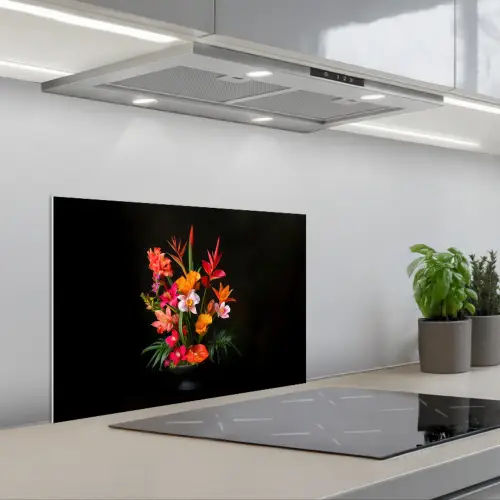 Boeket - Bloemen - Exotisch keuken achterwand spatscherm klein -3d_schuin