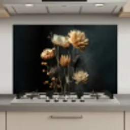 Boeket - Bloemen - Licht - Zwart keuken achterwand spatscherm klein -3d_website