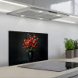 Boeket - Tulpen - Vaas - Rood keuken achterwand spatscherm klein -3d_schuin