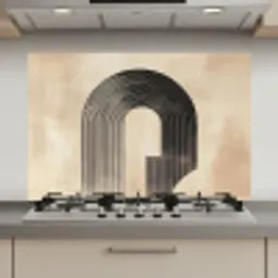 Boog -  Strepen - Minimalistisch - Zwart keuken achterwand spatscherm klein -3d_website