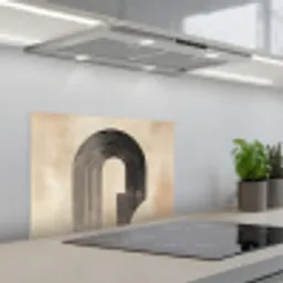 Boog -  Strepen - Minimalistisch - Zwart keuken achterwand spatscherm klein -3d_schuin