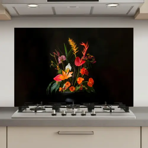 Schaal - Boeket - Bloemen keuken achterwand spatscherm klein -3d_website