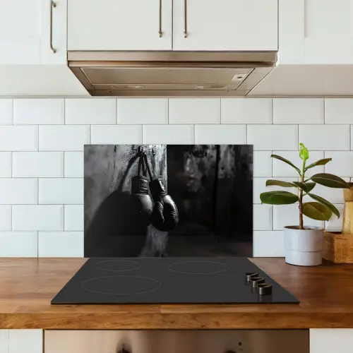 Bokshandschoenen - Muur - Duister - Zwart keuken achterwand spatscherm klein -sfeer2