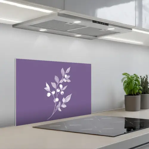 Tak - Sierlijk - Bladeren - Minimalistisch keuken achterwand spatscherm klein -3d_schuin
