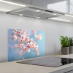Takken - Bloesems - Roze keuken achterwand spatscherm klein -3d_schuin