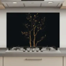 Takken - Blaadjes - Zwart keuken achterwand spatscherm klein -3d_website