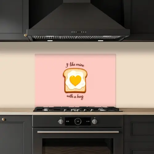 Brood - Illustratie - Quote - Roze keuken achterwand spatscherm klein -sfeer1