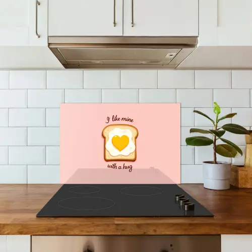 Brood - Illustratie - Quote - Roze keuken achterwand spatscherm klein -sfeer2