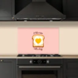 Brood - Illustratie - Quote - Roze keuken achterwand spatscherm klein -sfeer1
