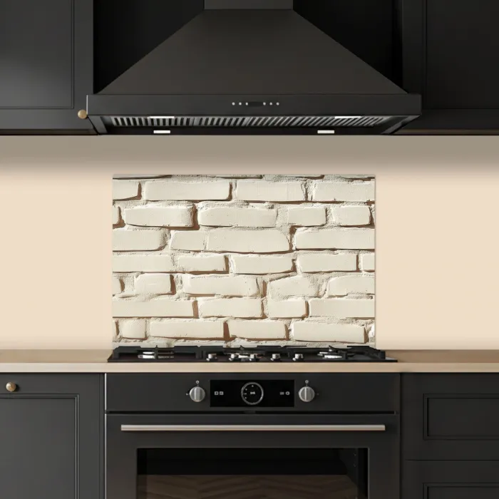 Bakstenen - Muur - Licht - Wit keuken achterwand spatscherm klein -sfeer1