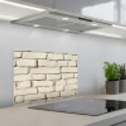 Bakstenen - Muur - Licht - Wit keuken achterwand spatscherm klein -3d_schuin