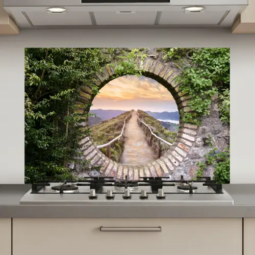 Brug - Zee - Doorkijk - Zomer keuken achterwand spatscherm klein -3d_website