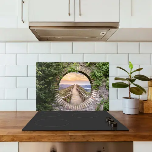 Brug - Zee - Doorkijk - Zomer keuken achterwand spatscherm klein -sfeer2