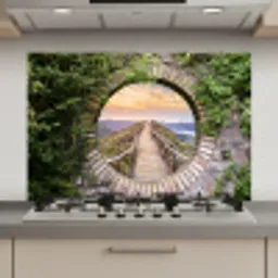 Brug - Zee - Doorkijk - Zomer keuken achterwand spatscherm klein -3d_website