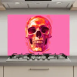 Felroze - Tanden - Schedel keuken achterwand spatscherm klein -3d_website