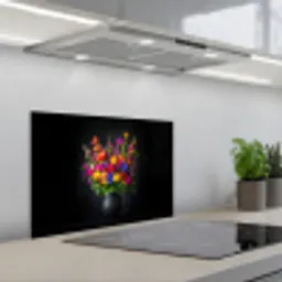Felgekleurd - Bloemen - Vaas keuken achterwand spatscherm klein -3d_schuin