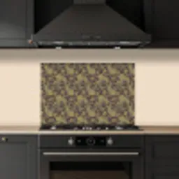 Bruin - Groen - Bloemen keuken achterwand spatscherm klein 900 -sfeer1